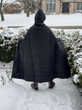 Black Wearable Stadium Blanket - Plush cozy interior!