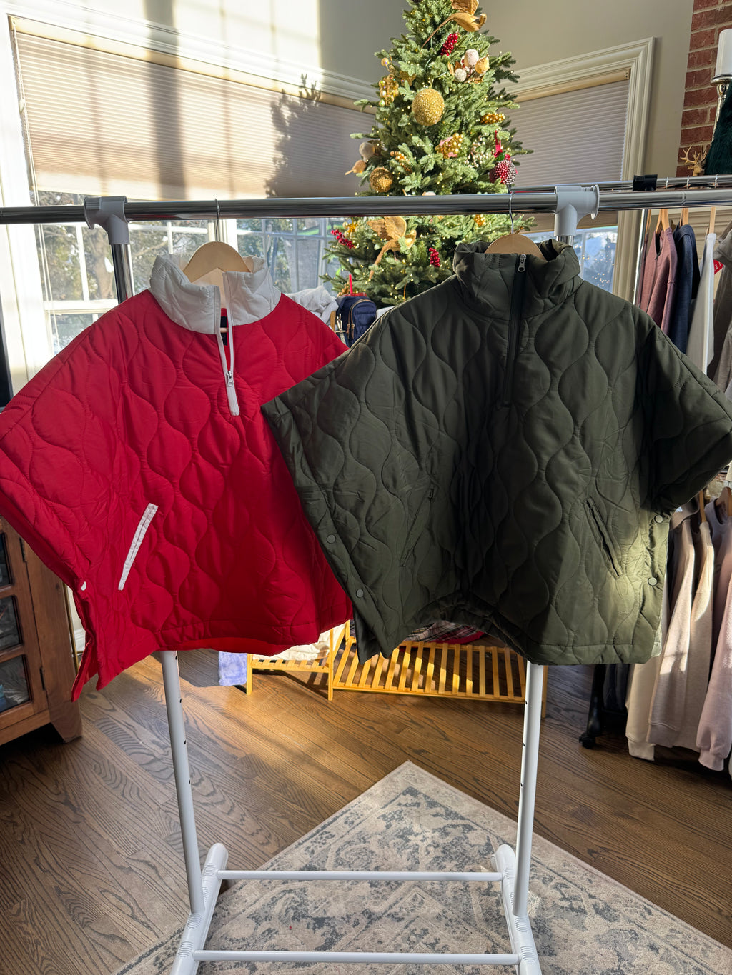 Quilted Puffer Poncho