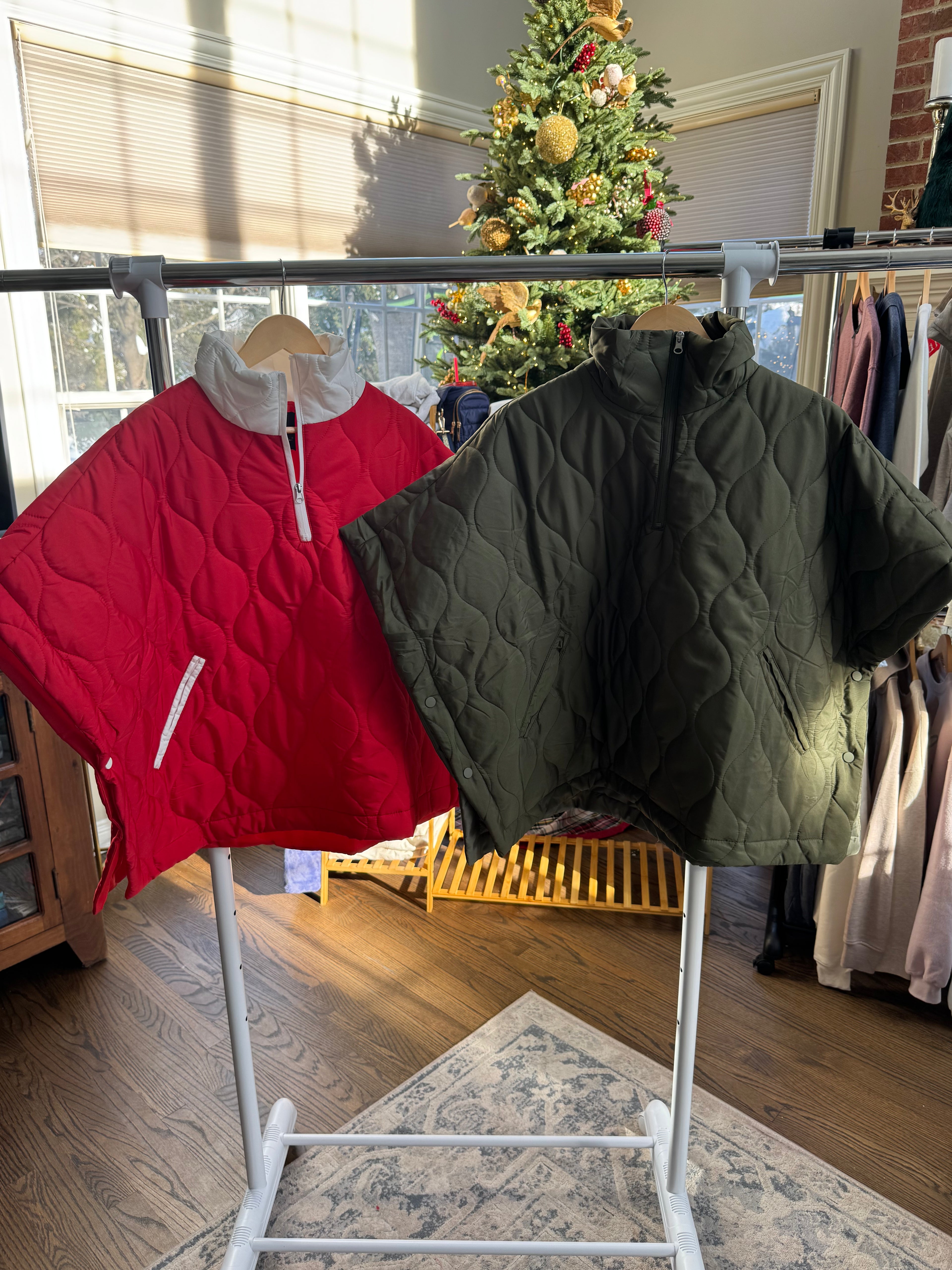 Quilted Puffer Poncho