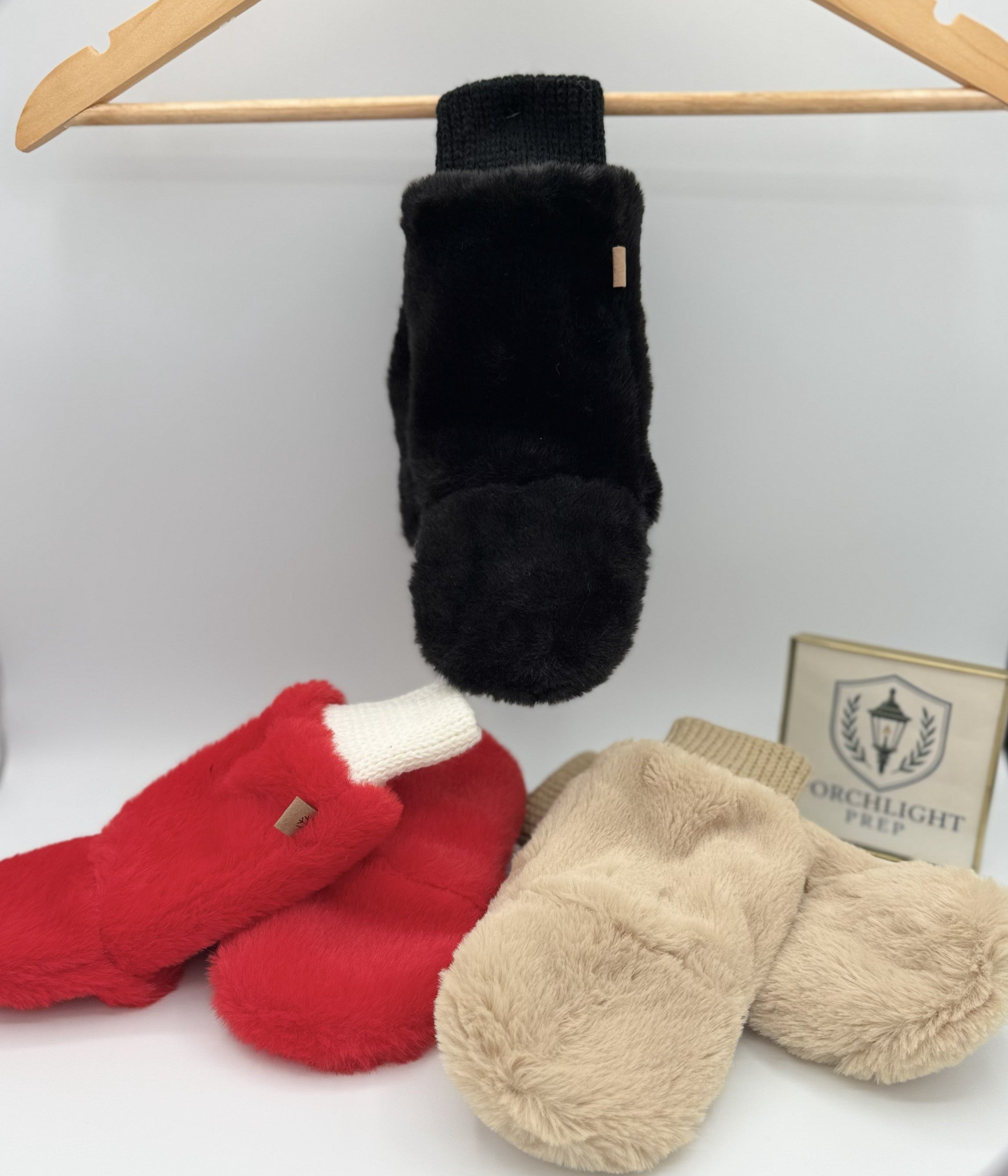 Faux Fur Open Up Mitten Gloves